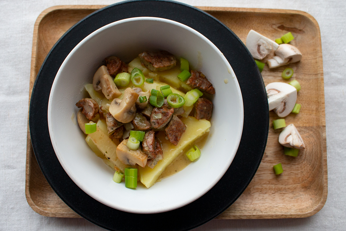 Schnelles Bratwurst-Ragout mit Kartoffeln