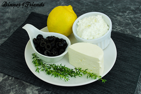 Brotaufstrich aus Feta und schwarzen Oliven