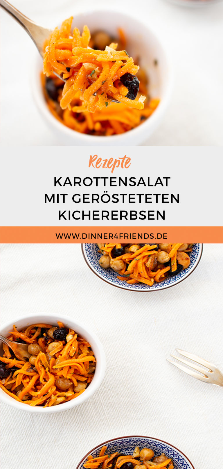 Karottensalat mit gerösteten Kichererbsen – Dinner4Friends Karottensalat mit gerösteten Kichererbsen – Dinner4Friends