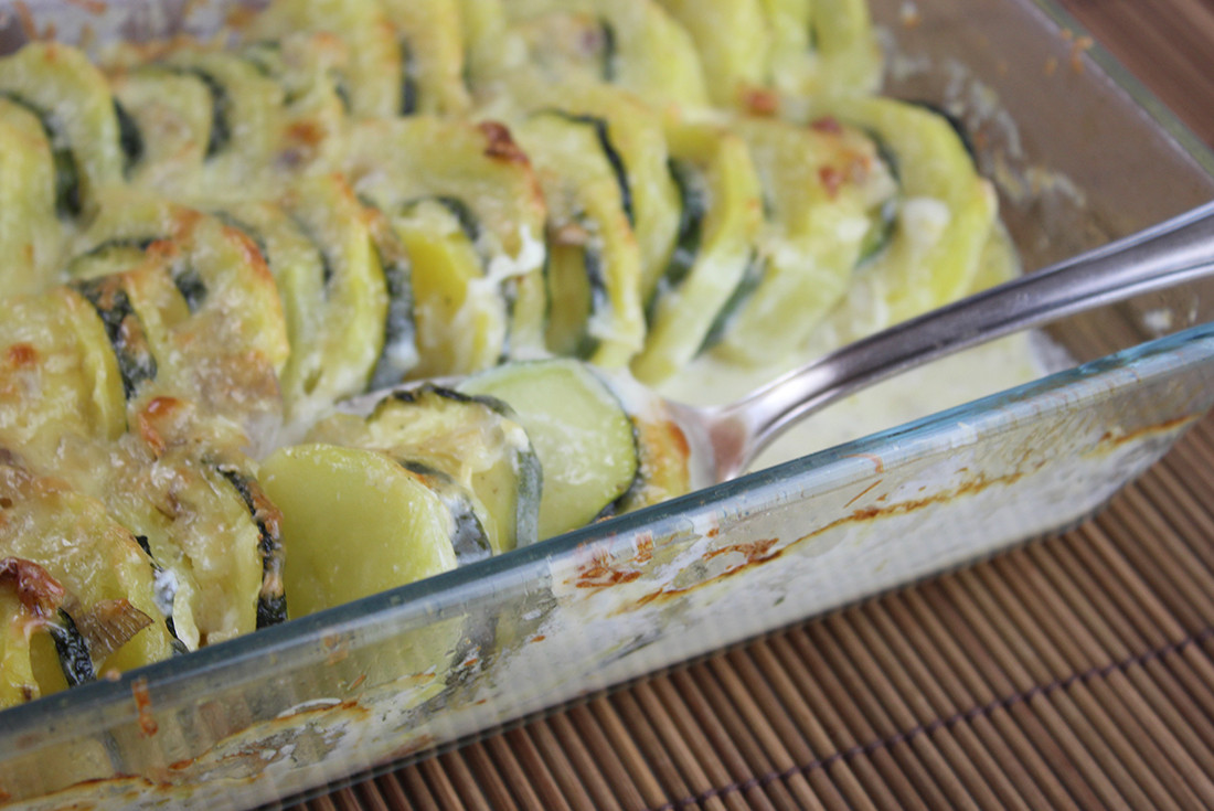 Kartoffelgratin mit Zucchini