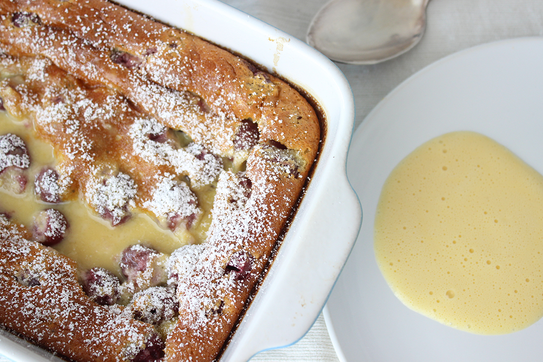 Kirsch Clafoutis mit selbst gemachter Vanillesauce aka Englischer Sauce