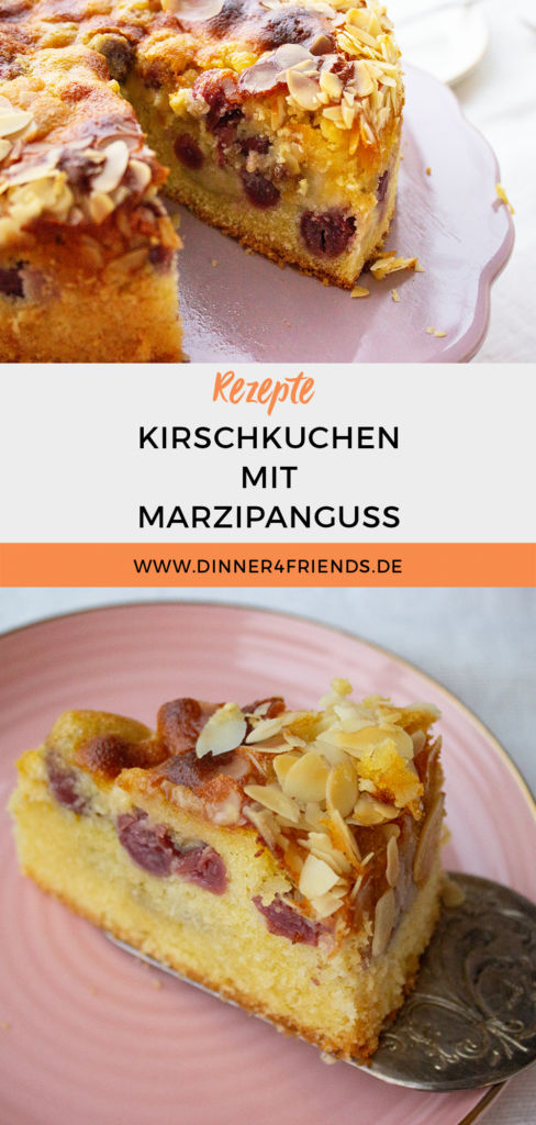 Kirschkuchen mit Marzipanguss