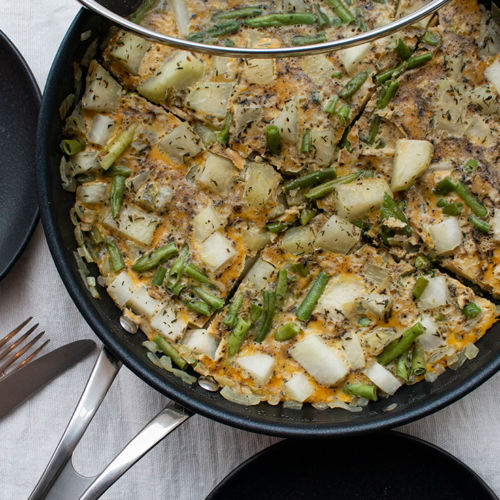 Green Power: Low Carb Kohlrabi Bohnen Omlette