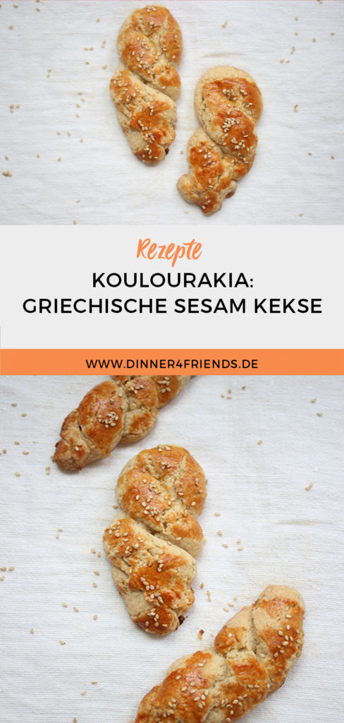 Koulourakia: griechische Sesam-Kekse