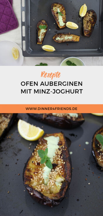 Ofen-Auberginen mit Minz-Joghurt