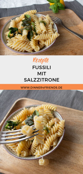 Fusilli mit Parmesan, Basilikum und Zitrone