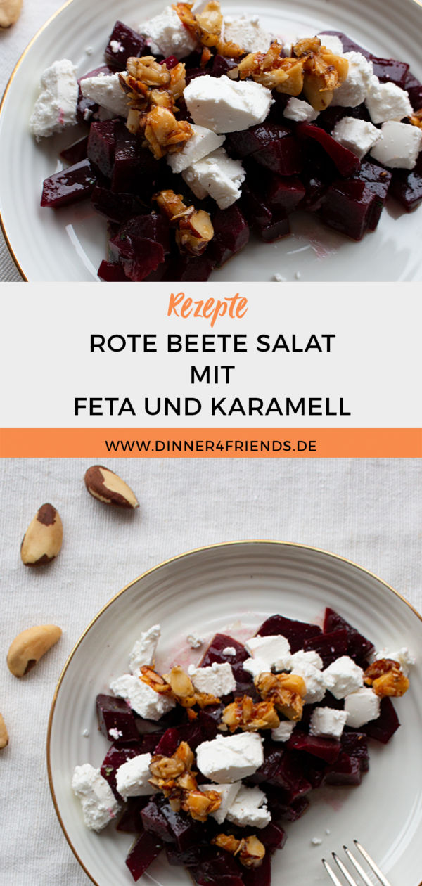 Rote Beete Salat mit Feta und Karamell-Nüsse - Dinner4Friends