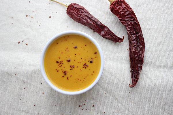 Scharfe Kürbissuppe mit Aschanti