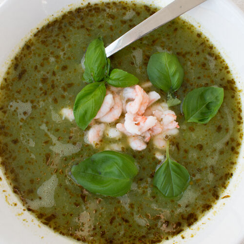 Zucchinisuppe mit Pesto